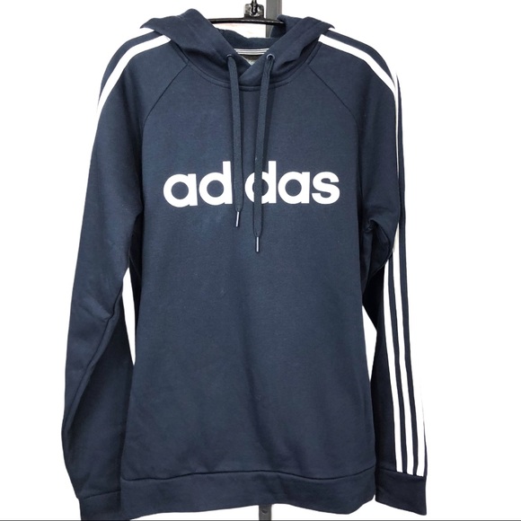 adidas Other - Addidas 3 Stripe Linear Logo Pullover Hoodie Small